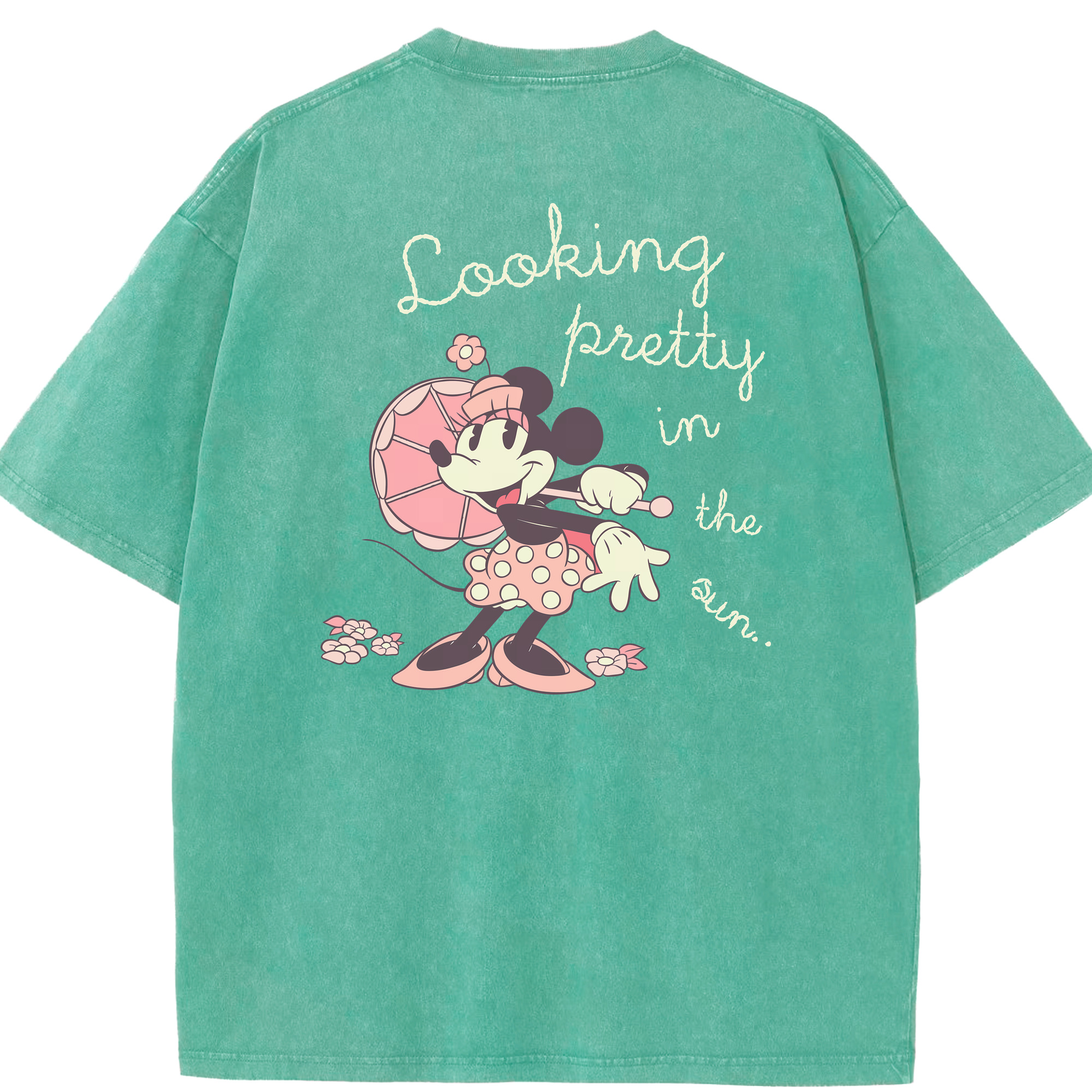 （画像用） ミッキーマウス Mickey Mouse 綿100% ヴィンテージ風 半袖Tシャツ（背面プリント）